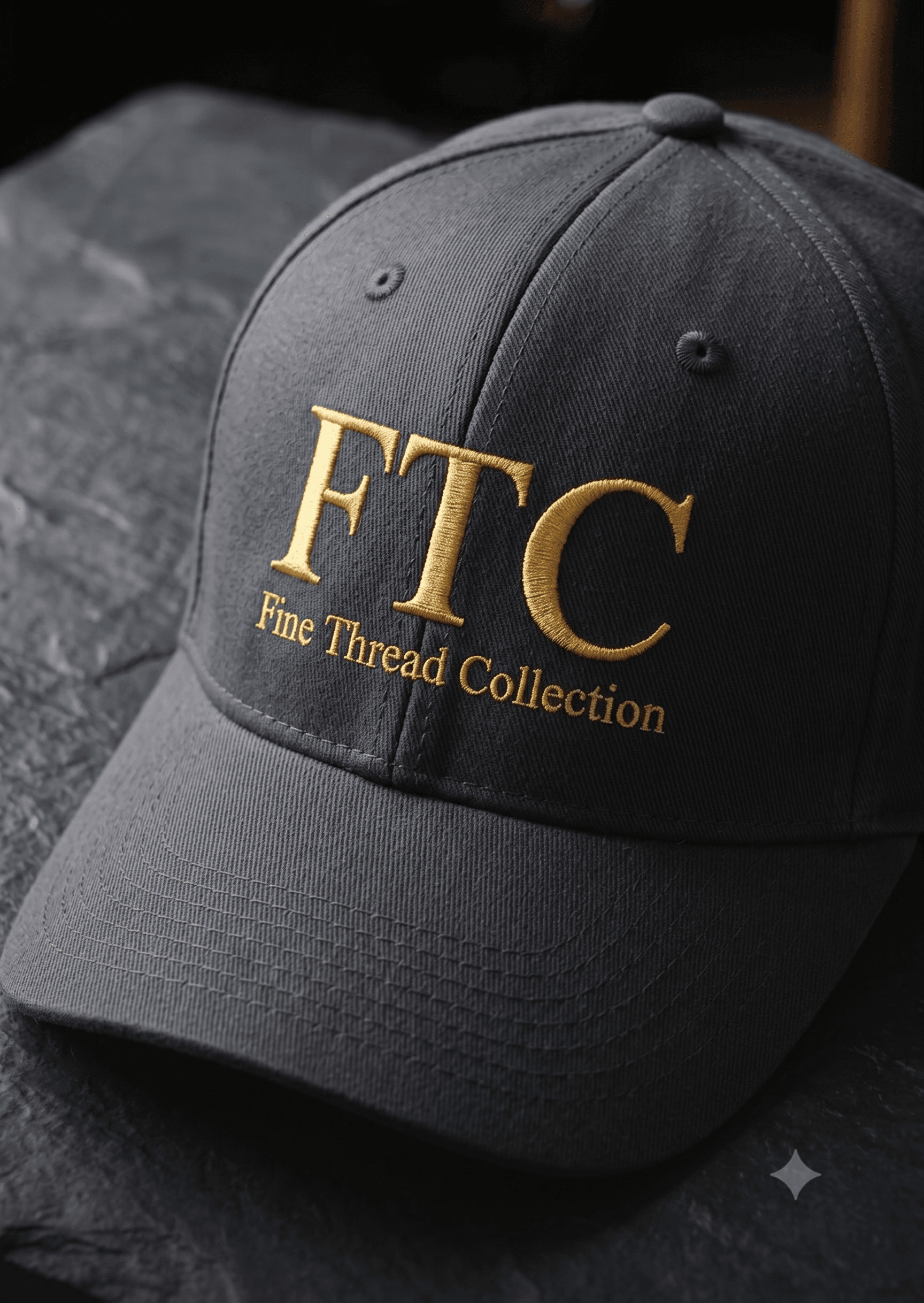 FTC embroidered cap with custom logo detail